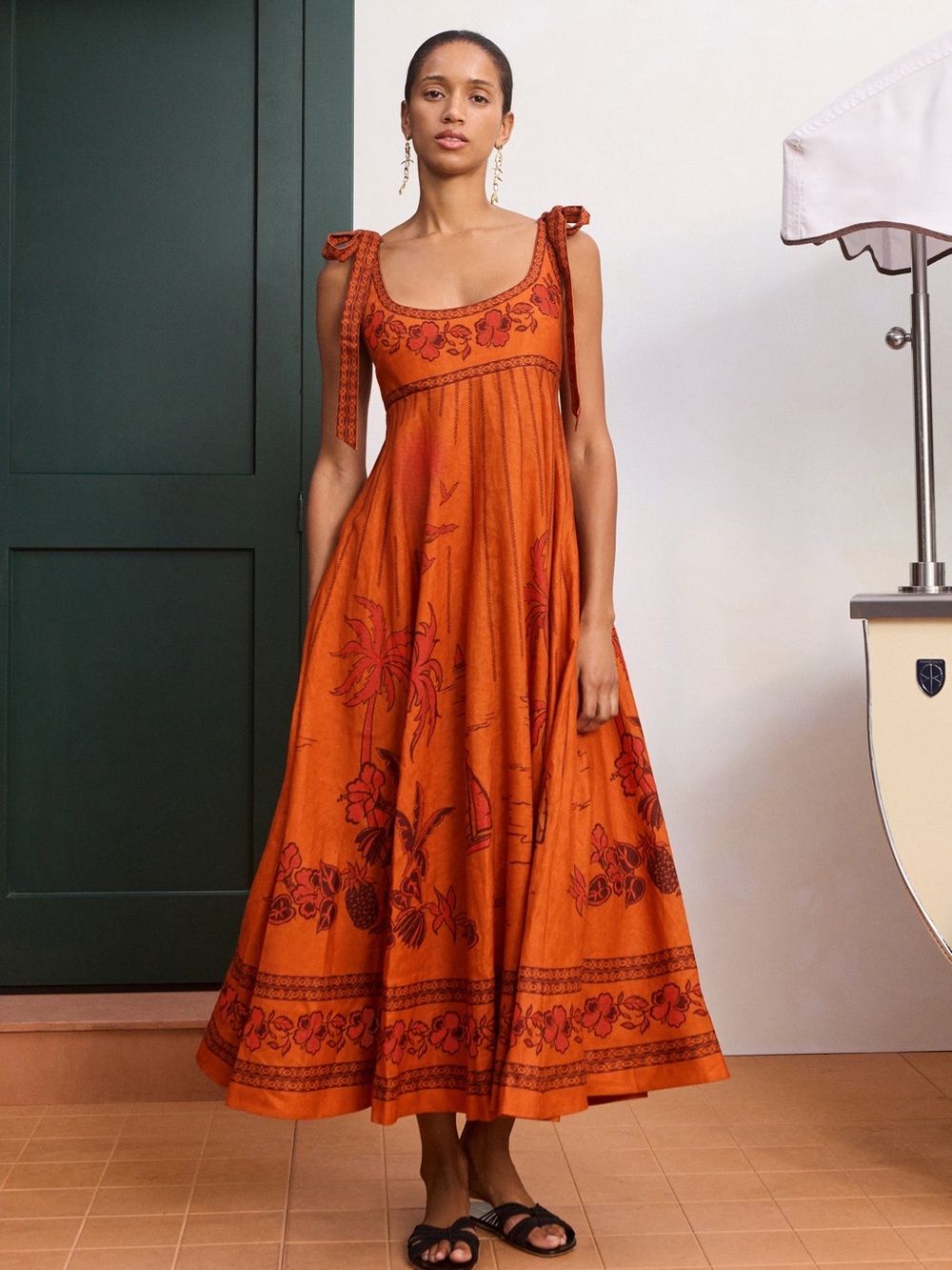 Alemais Boathouse Ballet printed linen dress
